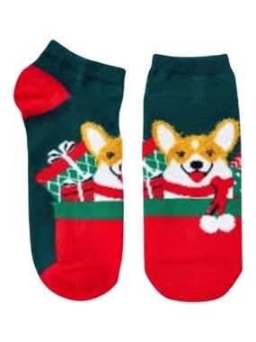 Corgi Holiday Socks. Hello Socks, New. Low Cut Christmas
